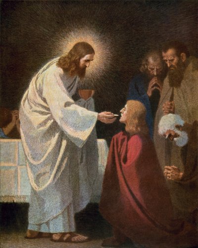 Gesù dà la Comunione a San Giovanni da Unbekannt Unbekannt